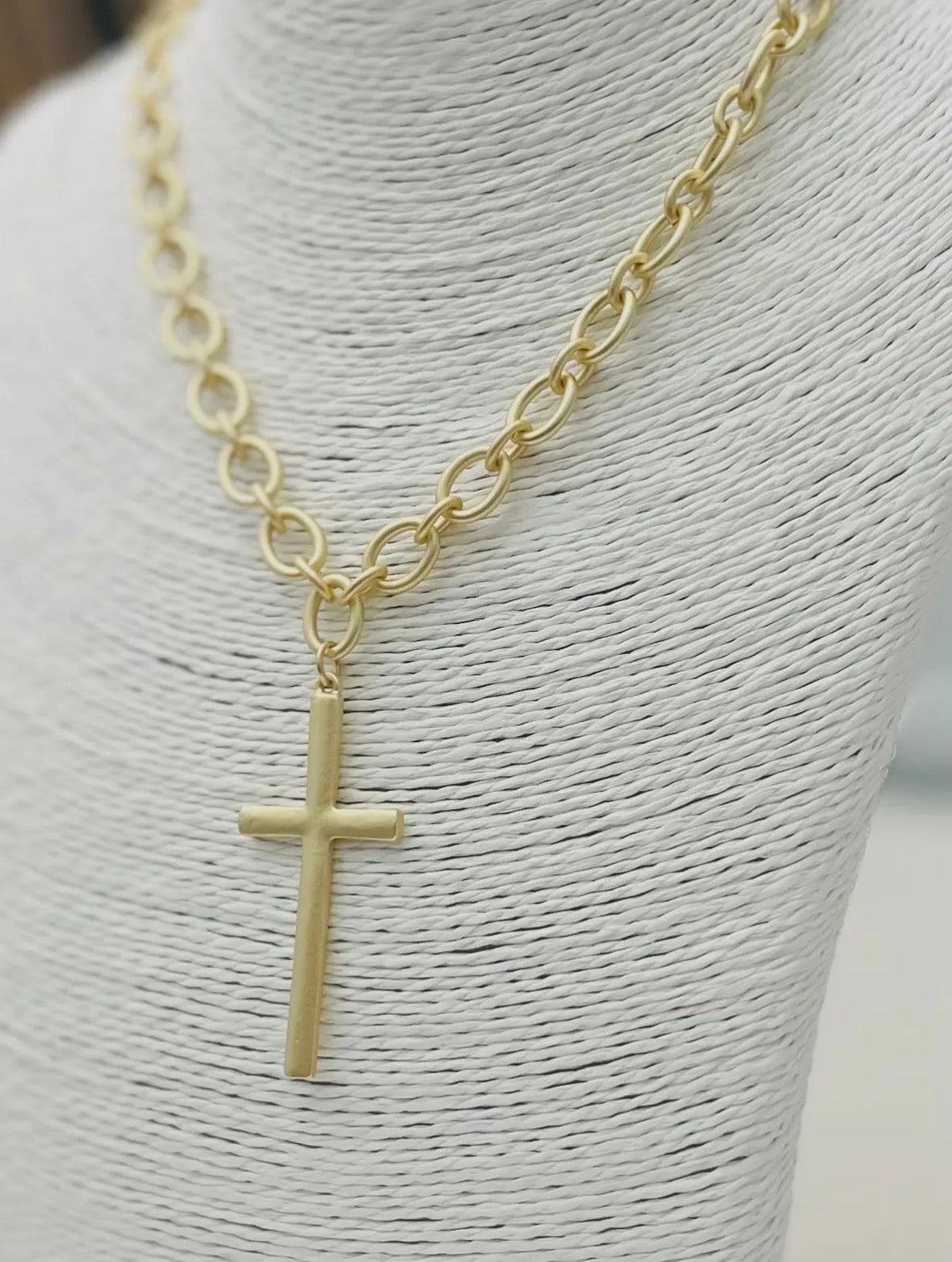 Golden Faith Cross Chain Necklace