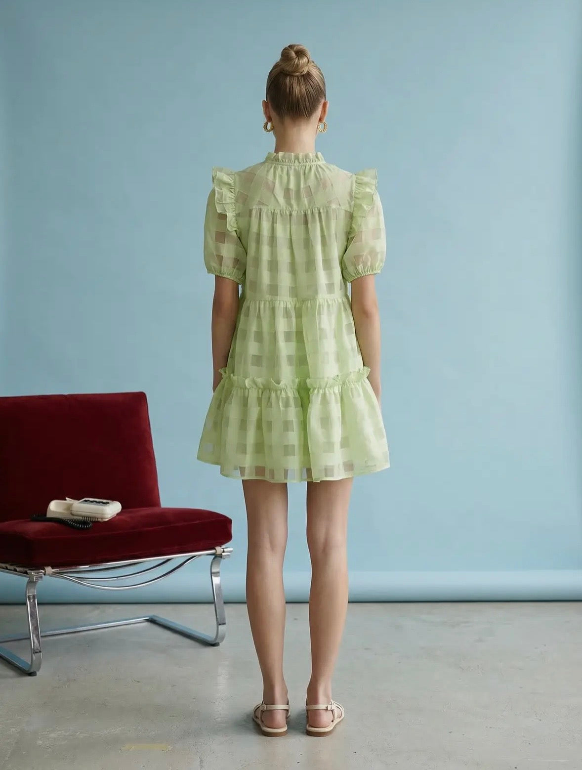 The Lime Light Ruffle Mini Dress