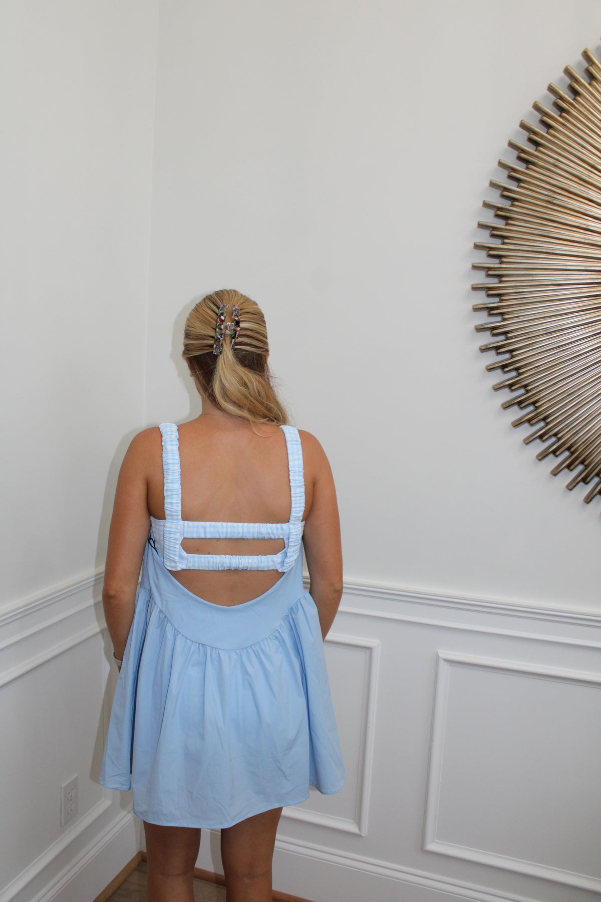 The Carolina Blue Gingham Athletic Dress