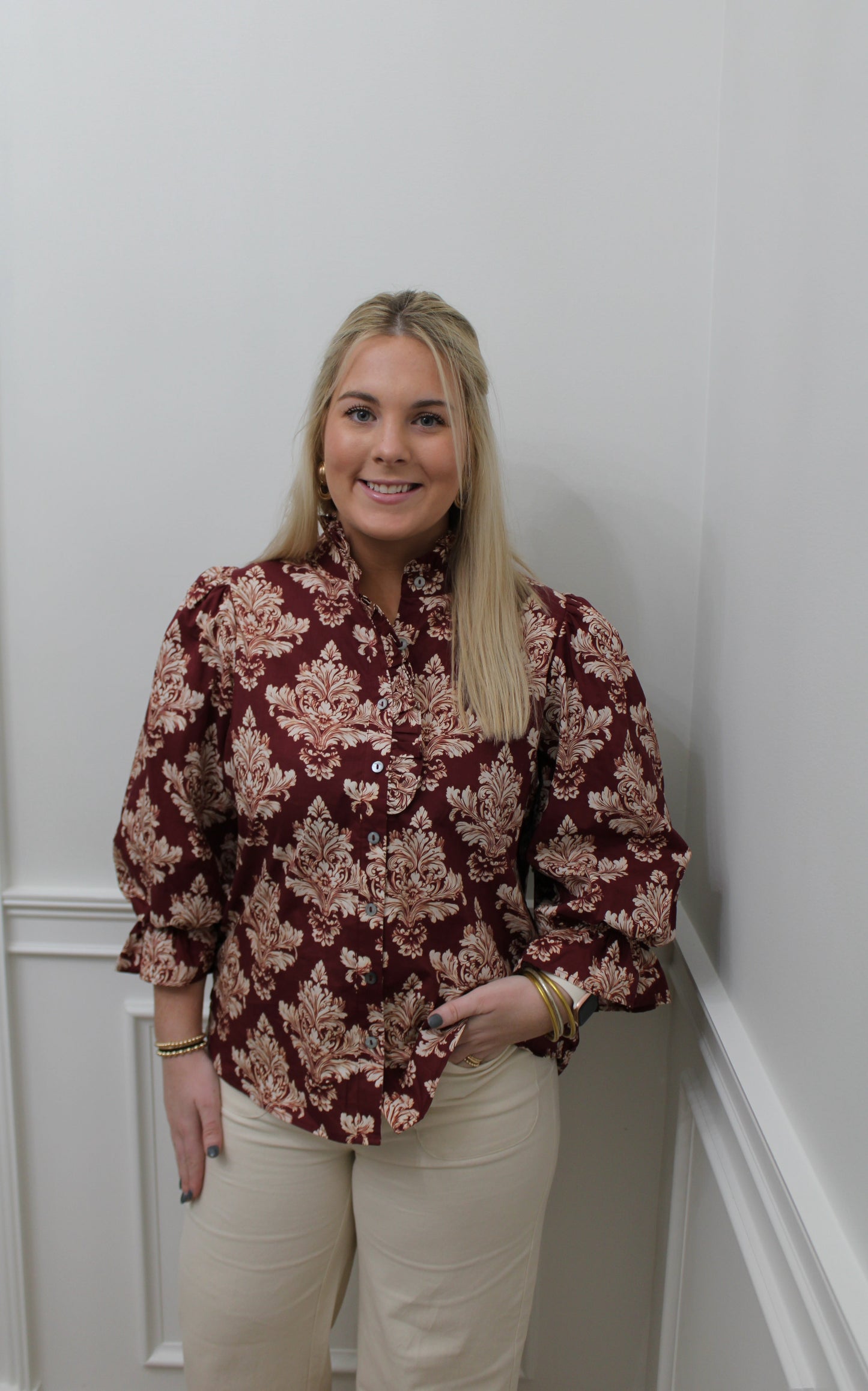The Maroon Garden Blouse