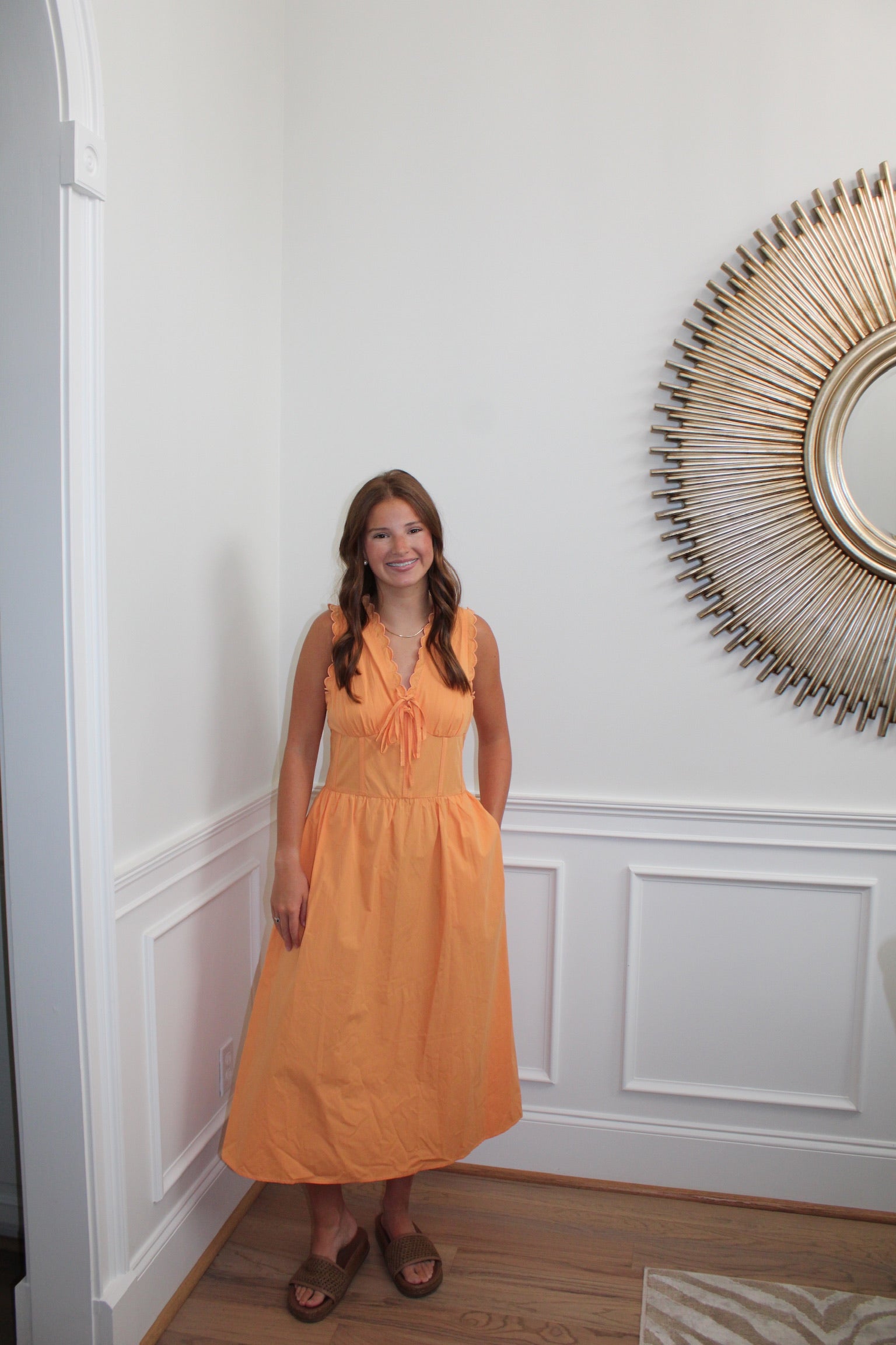 Peach Midi Dress