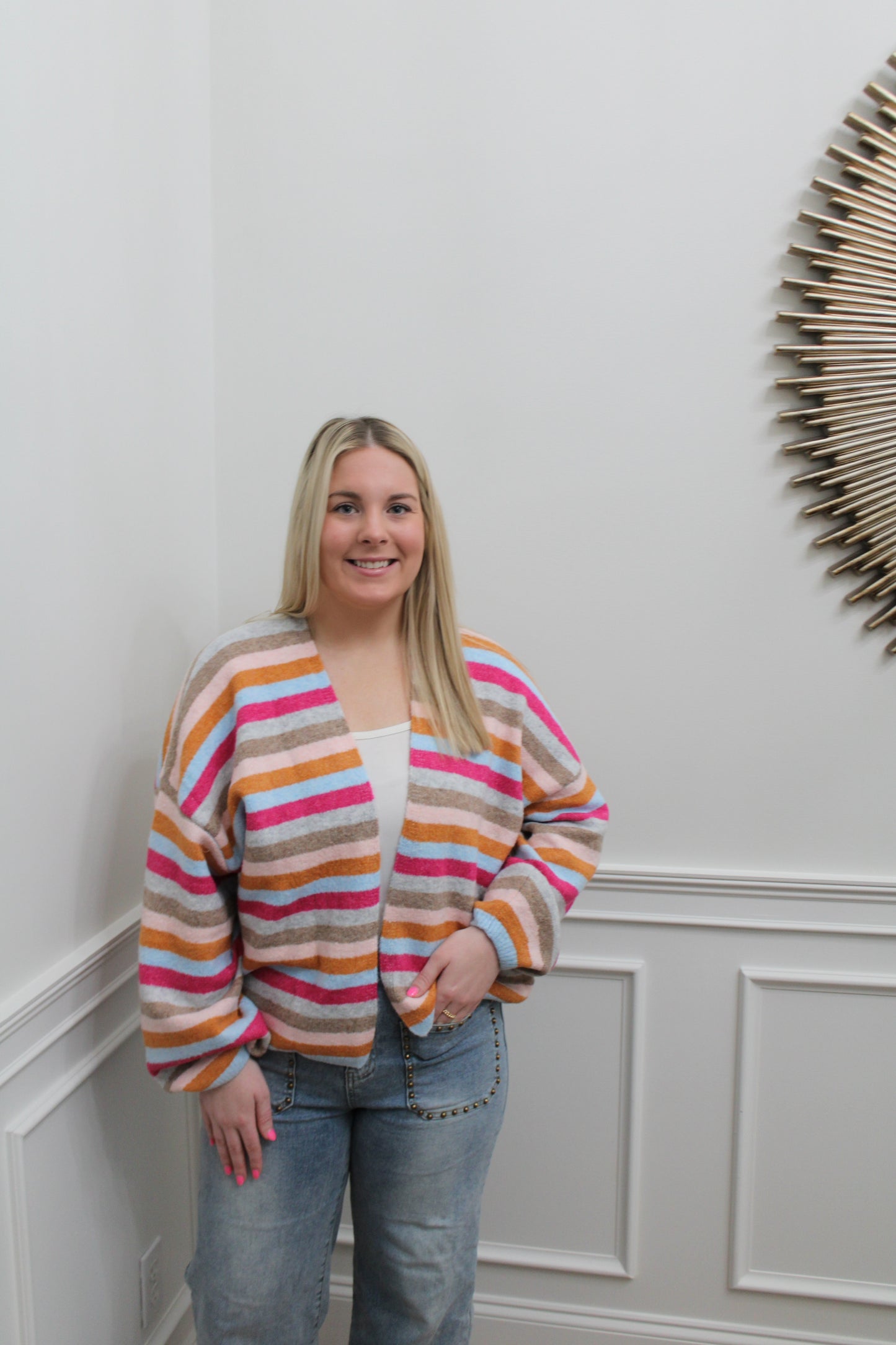 The Sunset Stripe Cozy Cardigan