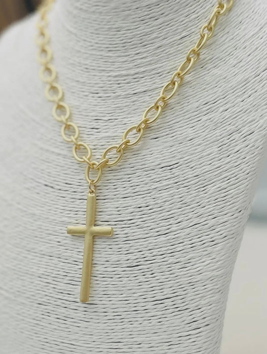 Golden Faith Cross Chain Necklace