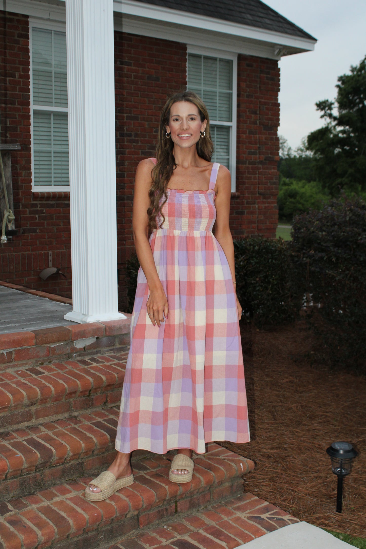 The Sweet Magnolia Plaid Maxi Dress