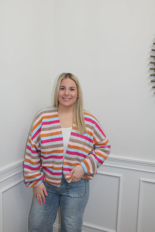 The Sunset Stripe Cozy Cardigan