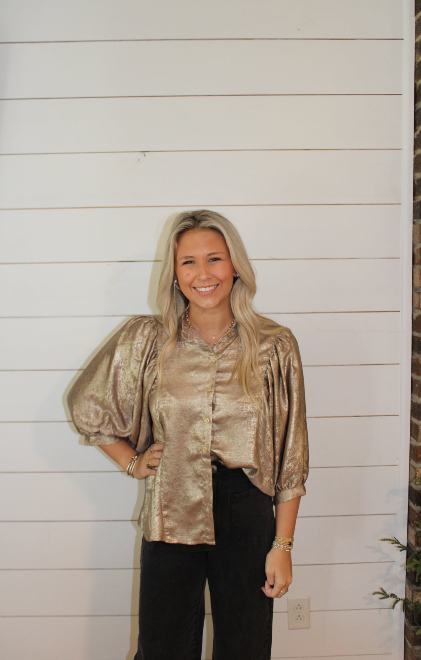 The Holiday Shine Blouse-Plus Size