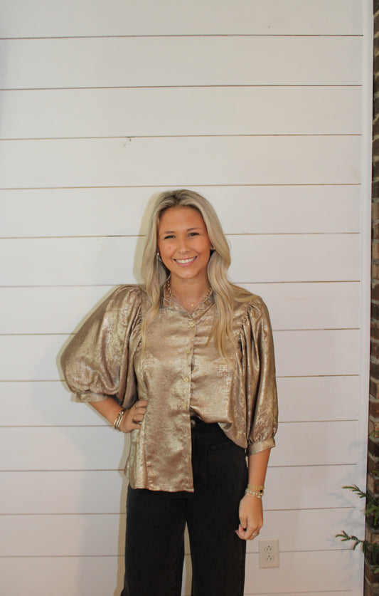 The Holiday Shine Blouse-Plus Size