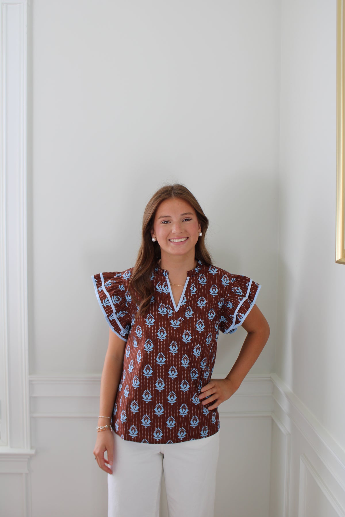 The Carolina Blue Blossom Top