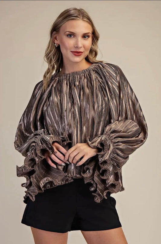 Golden Hour Ruffle Blouse