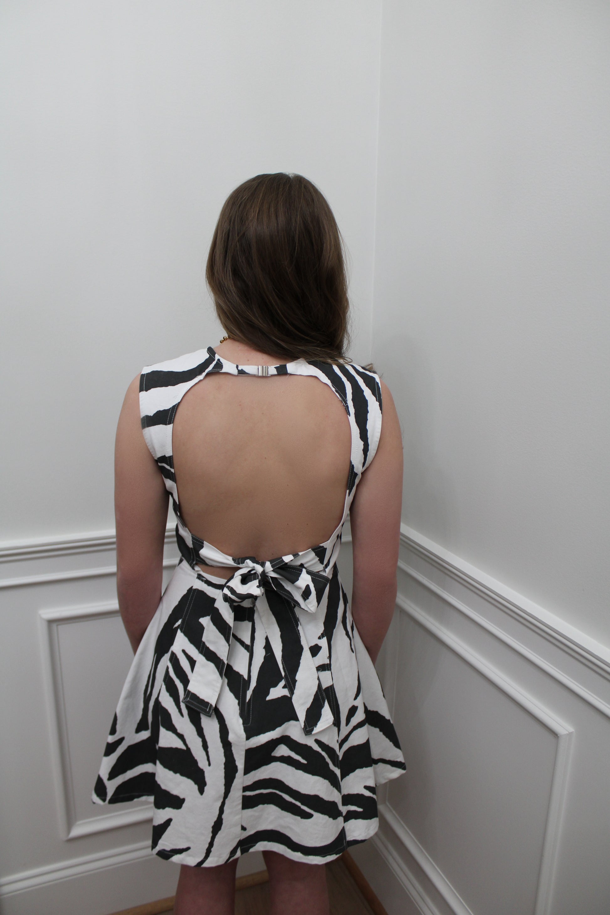 safari cocktail dress Statement Safari Organza Square Neck Dress