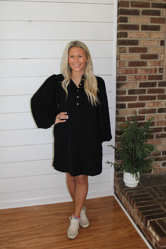 The Perfect Black Shift Dress