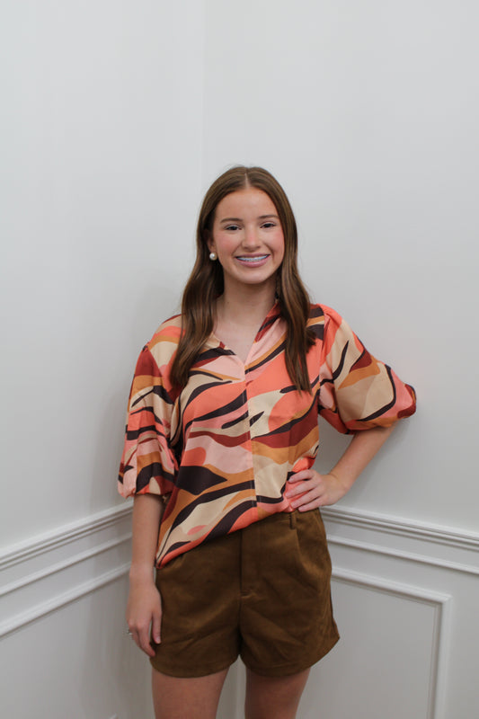 The Sunset Swirl Blouse