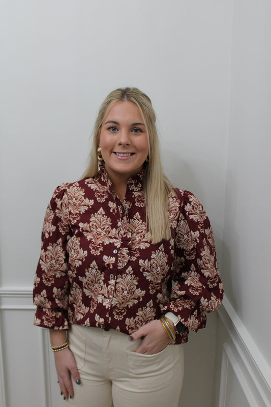 The Maroon Garden Blouse