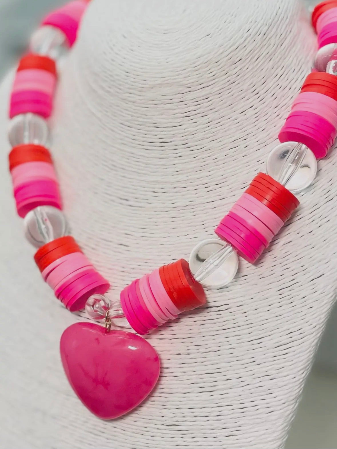 Pink Spring Heart Necklace