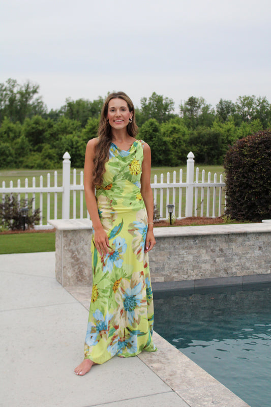 Garden Party Satin Dress