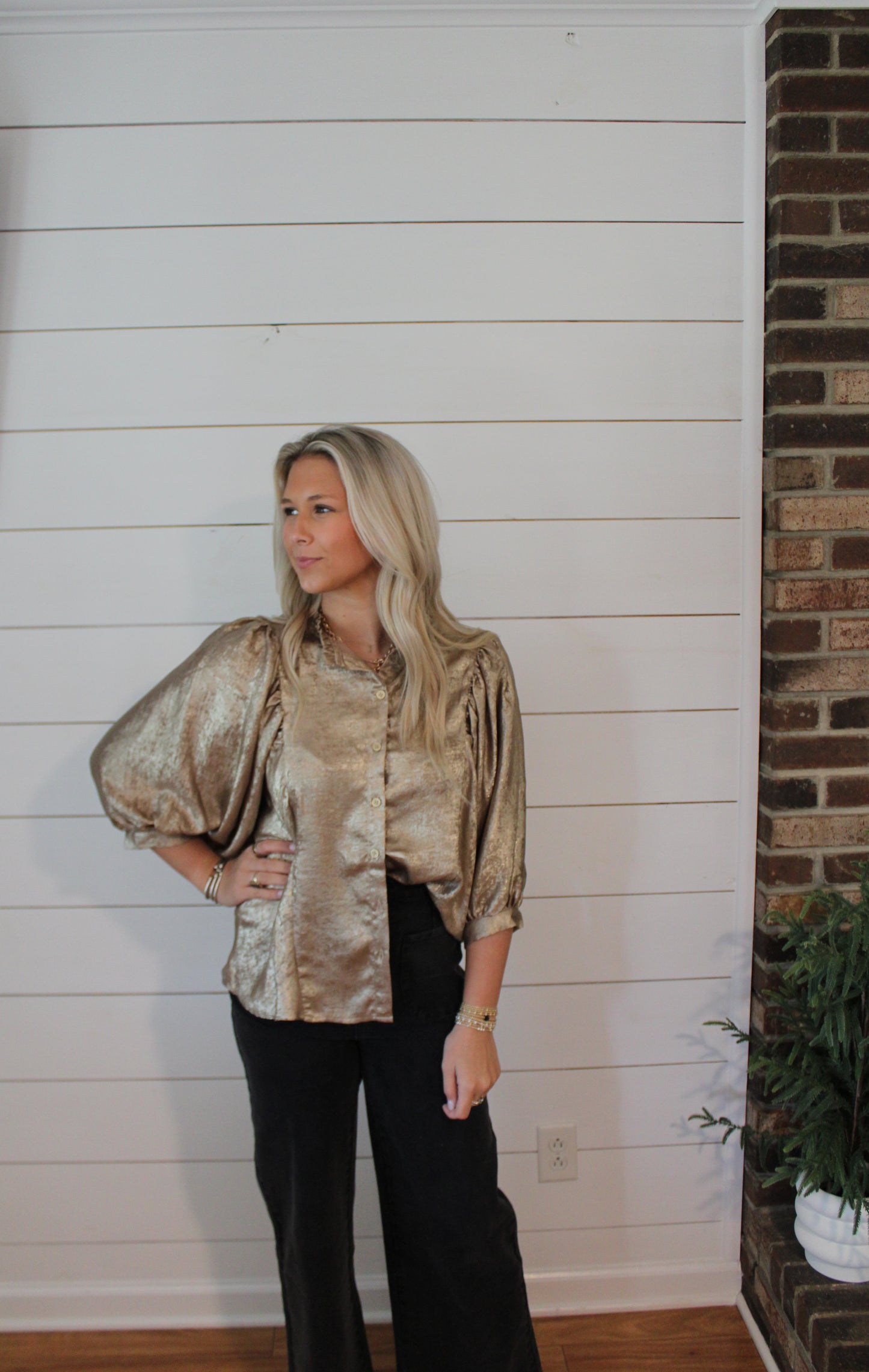 The Holiday Shine Blouse-Plus Size