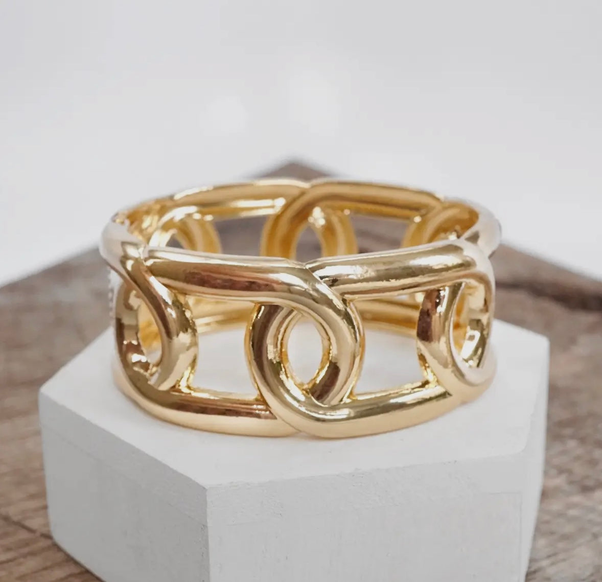 Golden Statement Bangle Bracelet