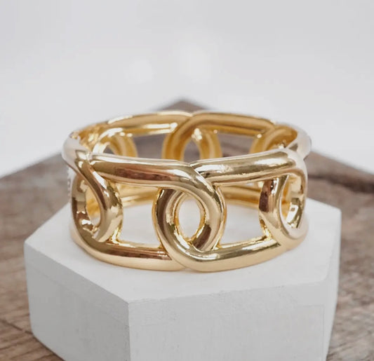 Golden Statement Bangle Bracelet