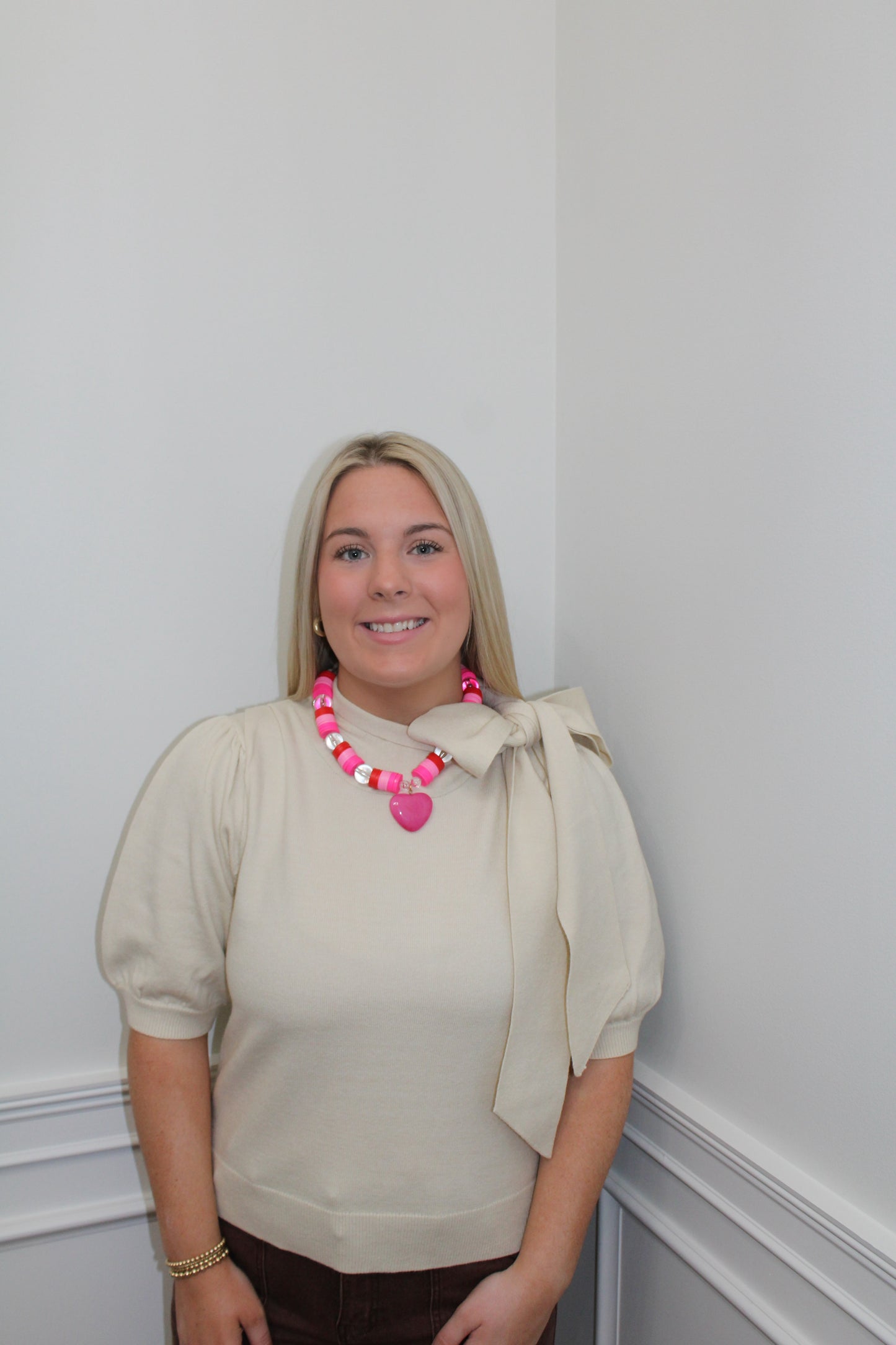 The Sweetheart Cream Bow Sweater