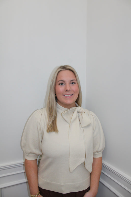 The Sweetheart Cream Bow Sweater