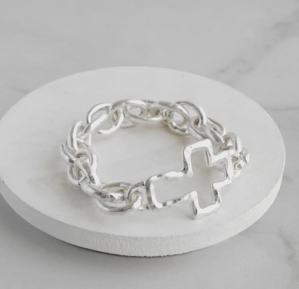 Silver Cross Bracelet
