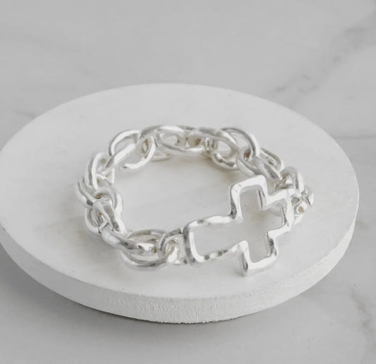 Silver Cross Bracelet